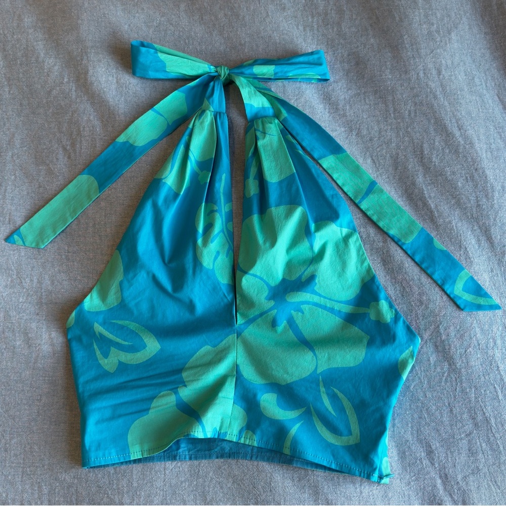 STAUD Teal & Mint Tropical Halter Top